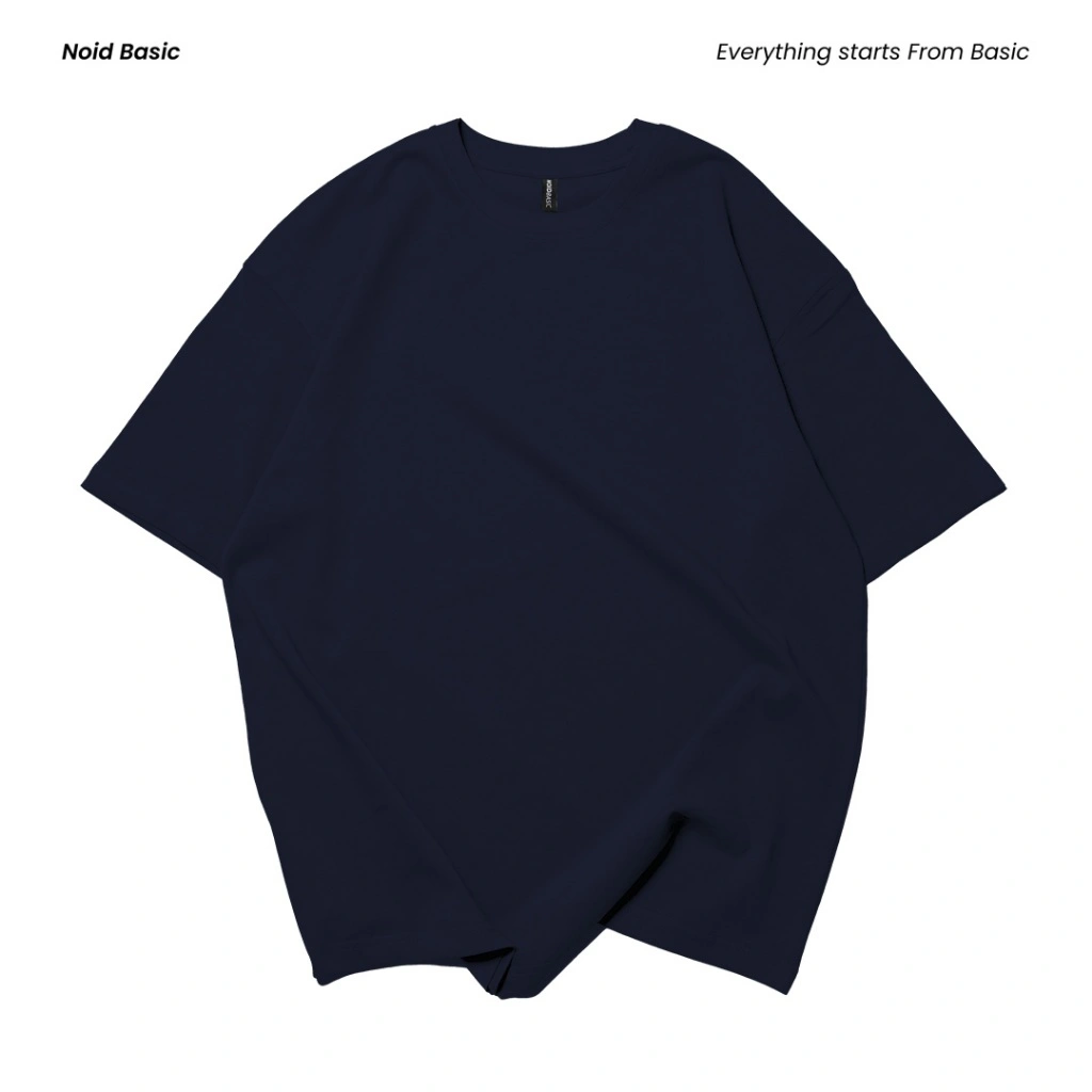 Noid Basic - Kaos Heavy Cotton Australia Coolbreeze 16s - Polos Oversized Fit - Navy