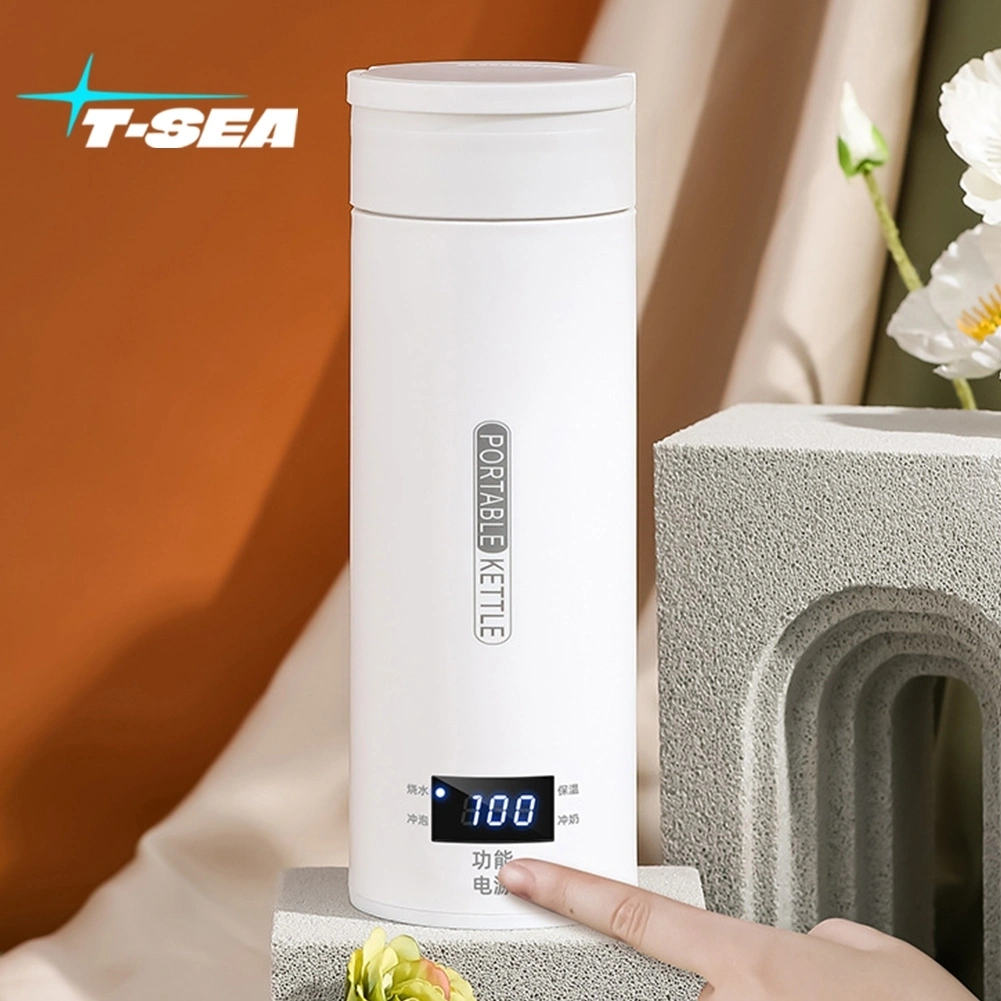 Ketel Listrik Portabel 500ML Ketel Teh dan Kopi Cangkir Termal Air Mendidih Perjalanan Tetap Hangat Botol Anti Melepuh Kontrol Suhu