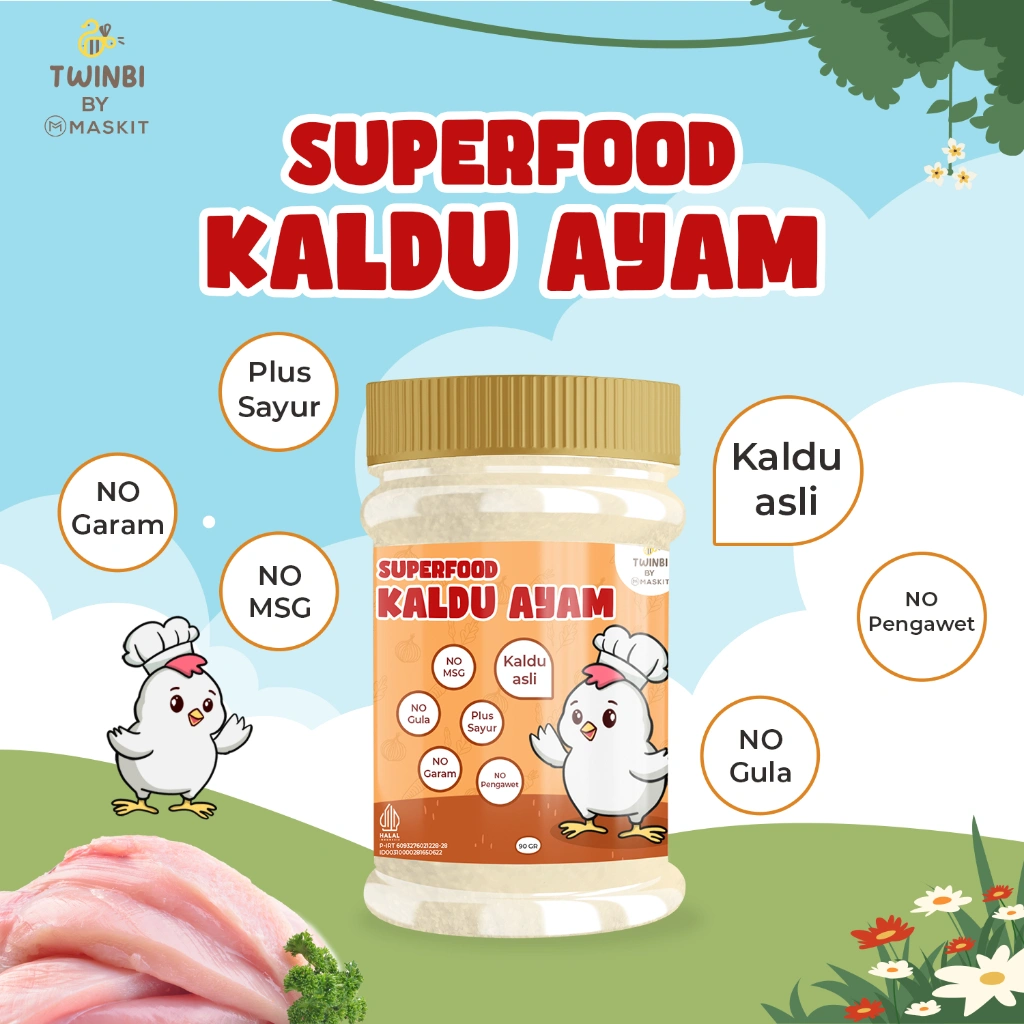 Kaldu Ayam Murni MPASI Bayi Kaldu Asli Pure Superfood Bayi Anak BB Booster - No MSG - No Gula - No Garam - Tambahan Sayur - Twinbi by Maskit