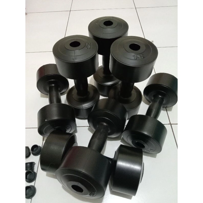Barbel dumbell kosongan/tanpa isi UK 3 kg warna BAHAN DI JAMIN TEBAL, ‼️(sudah lengkap dengan tutupnya)
