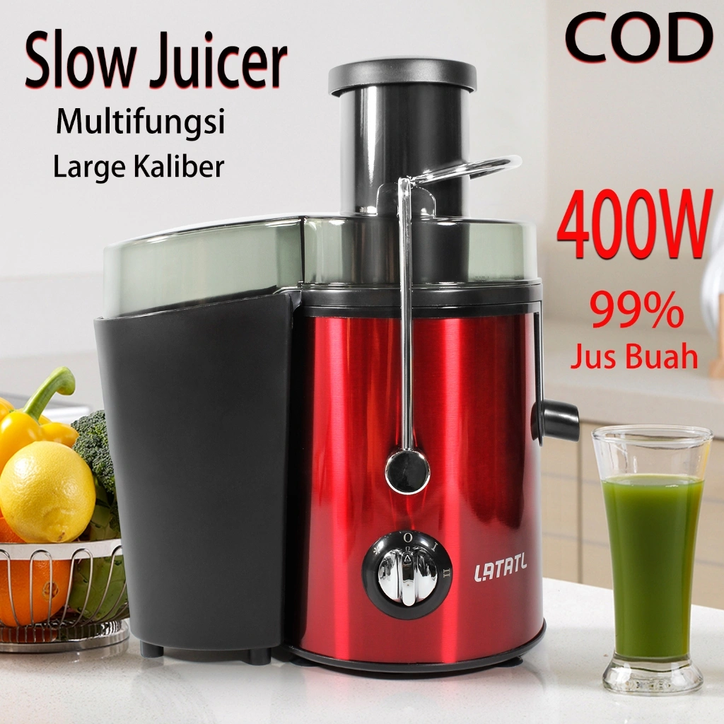 LATATL Multifungsi Slow Juicer 99% Fresh Fruit Juice Pengekstrak Buah Import / Juicer Jus Buah /Large Kaliber Blender