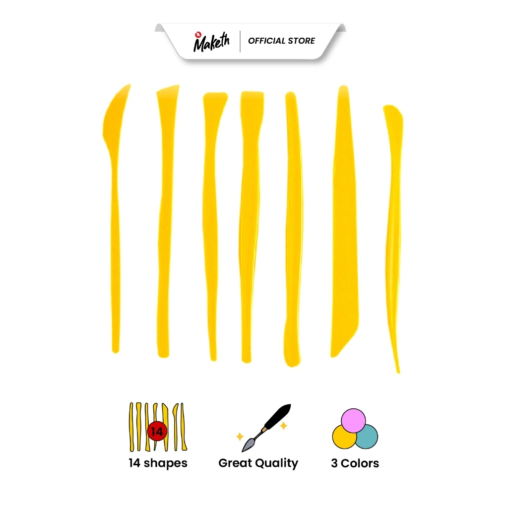 Clay Tool Knife Pisau Alat Ukir Tanah Liat Modelling Sculpting Tools Set 7 Ct-S7 MAKETH