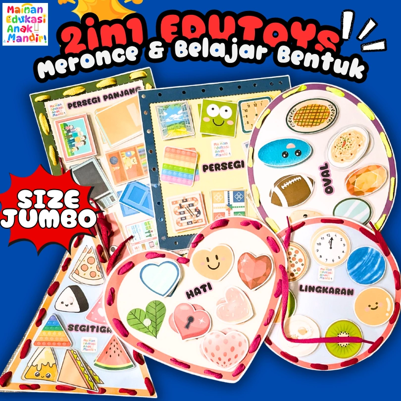Mainan Motorik Anak Montessori Toys Mainan Meronce Menjahit dengan Tali Sensory Play Mainan Sensori Edukasi Anak Bayi Balita