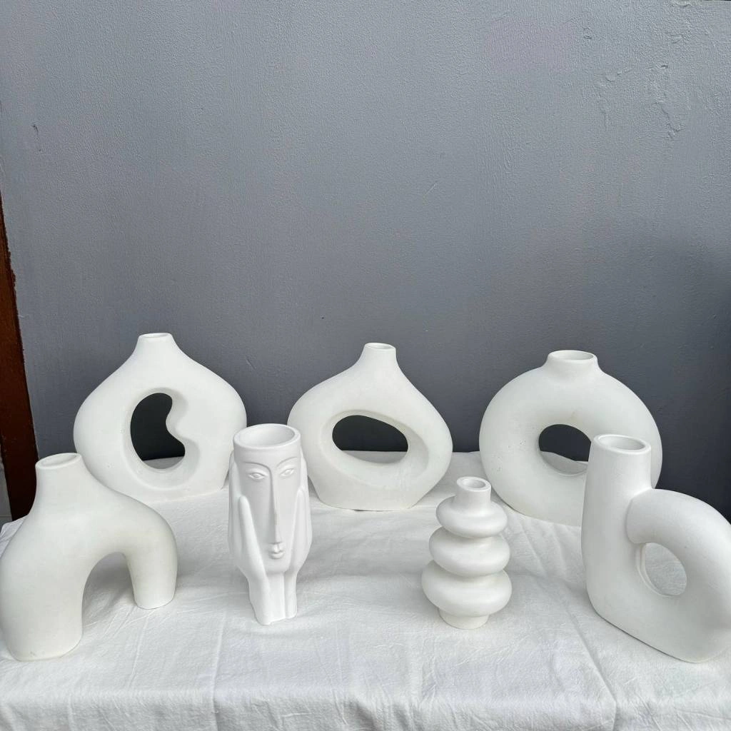 Vase Concrete Nordic Vase - Vas Bunga Photoprops - Dekorasi Rumah Estetik - Pot Kembang Aesthetic