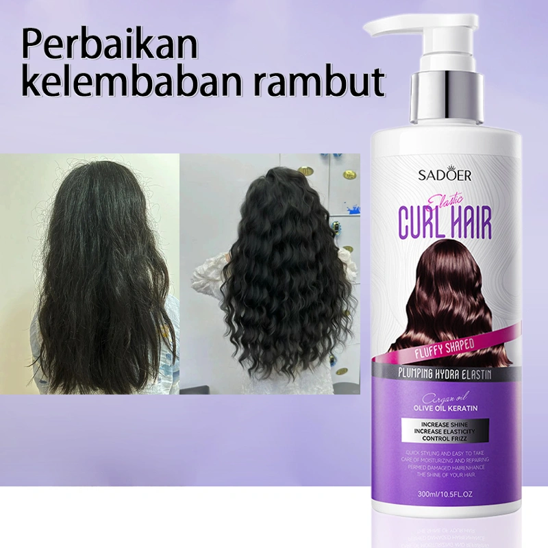 Serum Elastisitas Kekar 300ml Gel Pengeriting Rambut Perawatan Rambut yang Menyehatkan elastin