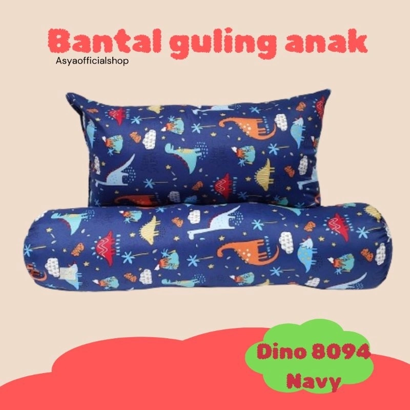 Bantal Guling Anak Motif Dinosaurus - Bantal Anak Dino - Guling Anak Karakter Untuk 1 - 8 Tahun