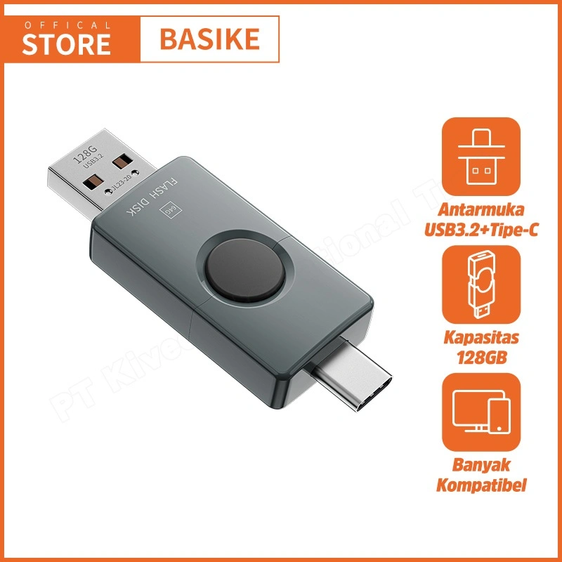 BASIKE 2 in 1 Flashdisk OTG Type C USB Dual-port 256G/128G/64GB/32GB High-Speed Reading