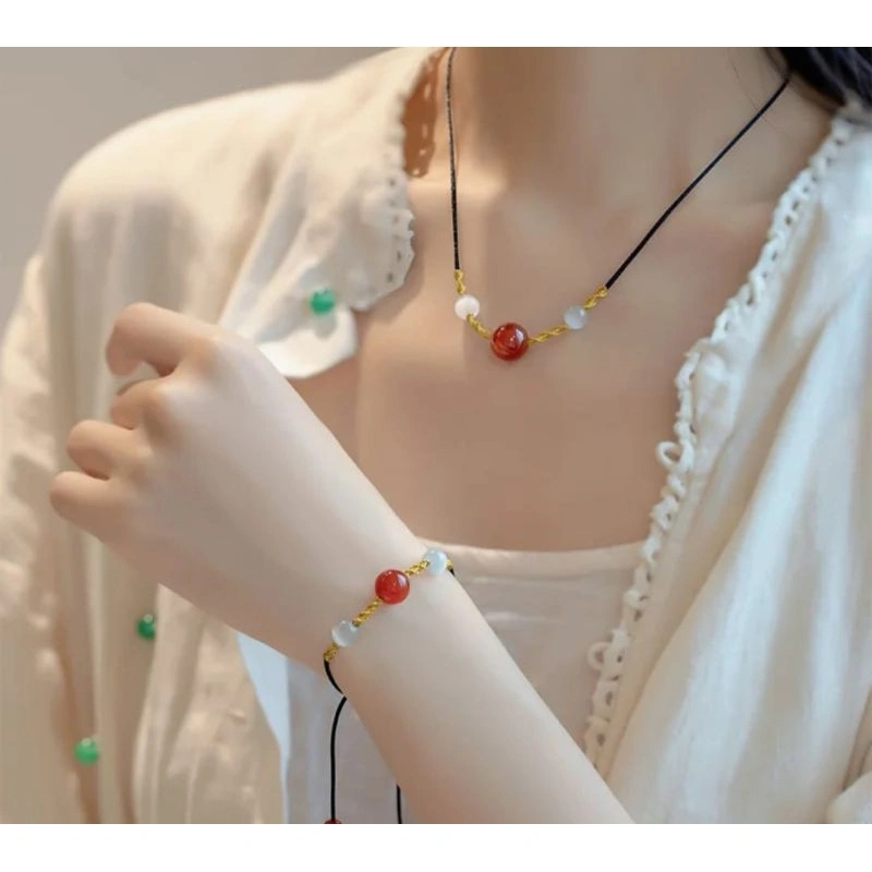 Gelang Tangan Kalung Unik Batu Ma Nao kombinasi Simpul Gold TERPOPULER WT3