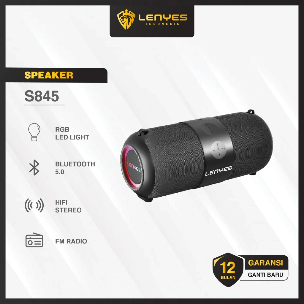 LENYES S845 Wireless Speaker Bluetooth 5.3 Portable RGB Colorfull Light Hifi Stereo TWS FM Radio