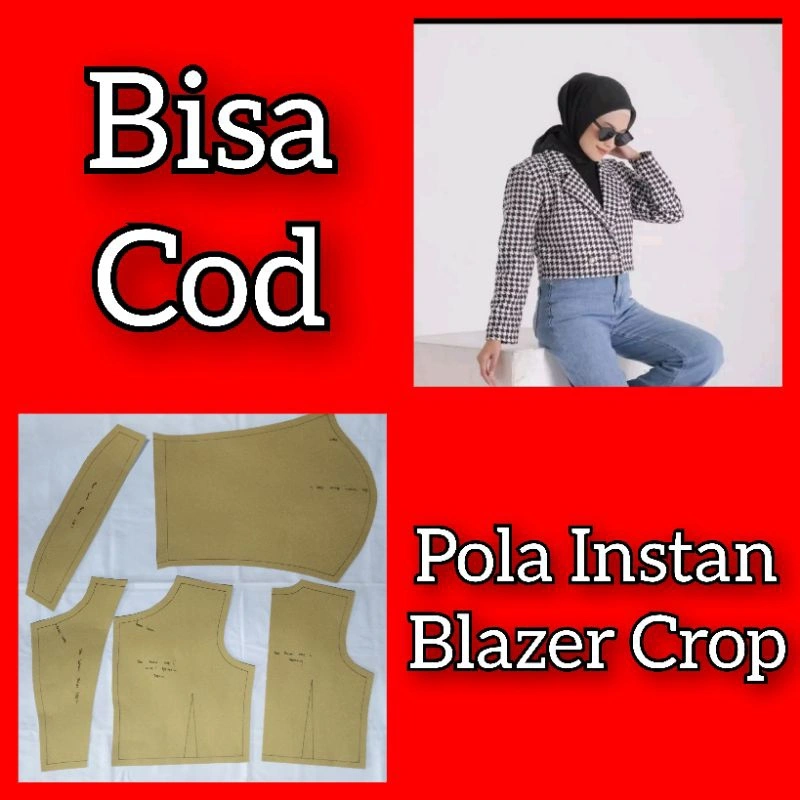 Pola Instan Baju Blazer Crop