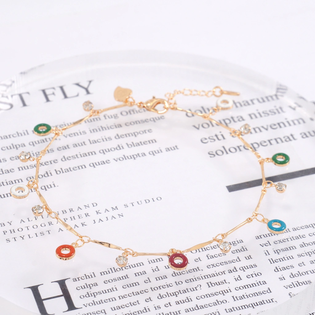 Hyl Jewelry 26A Gelang Kaki Titanium Wanita Emas Muda Perak Asli Dewasa Anti Karat Silver Kerincing Murah Krincing Korea