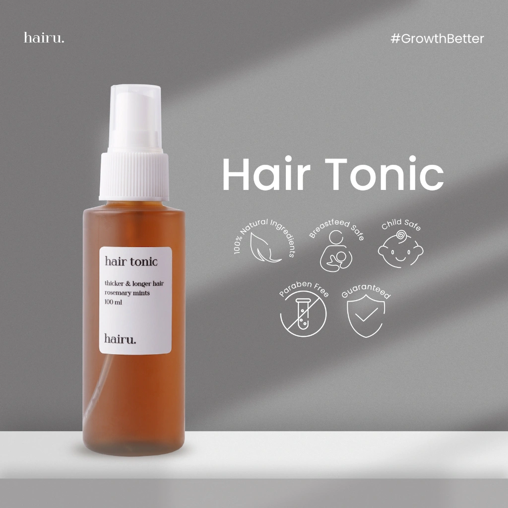 HAIRU Hair Tonic Rosemary Pria Wanita Anak Perawatan Rambut Rontok Tebal Aman Busui BPOM
