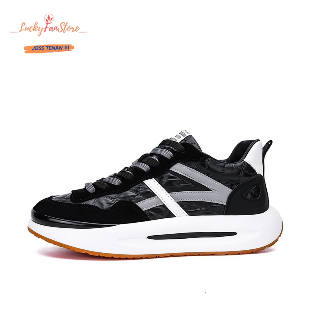 Luckyfanstore Sepatu Sneakers Alpha Grey/Black Sepatu Sneakers Running Sport - D12