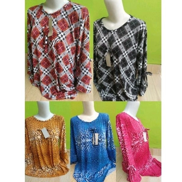 ATASAN WANITA JUMBO / BLOUSE JERSEY JUMBO / ATASAN IBU / EMAK EMAK