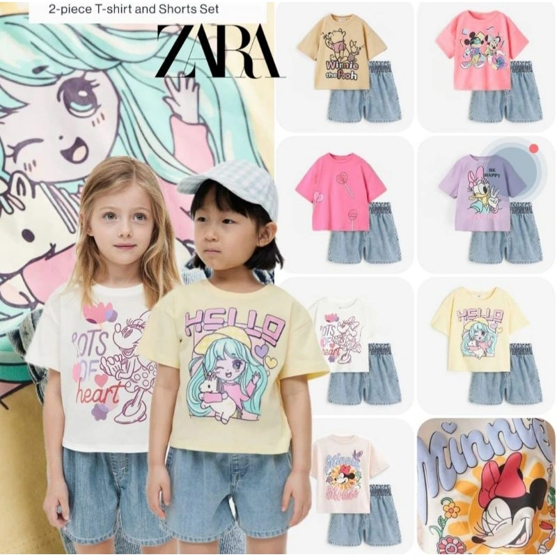 Setelan anak perempuan ZRA celana Denim size 4-12 tahun