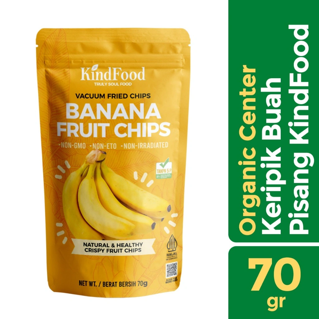 Organic Center - Banana Chips 70gr - Keripik Pisang - Snack Sehat
