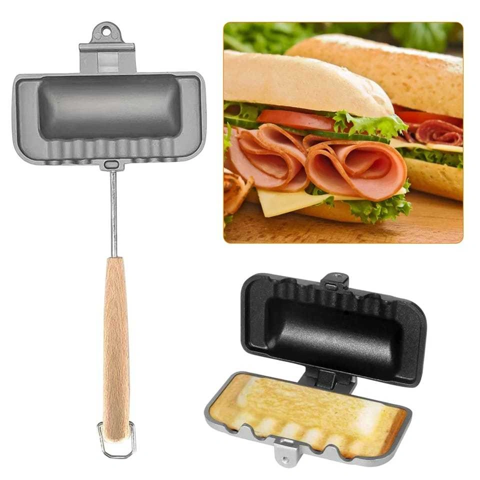 Sandwich Frying Pan Pembuat Roti Bakar pemanggang roti Alumunium Anti Lengket