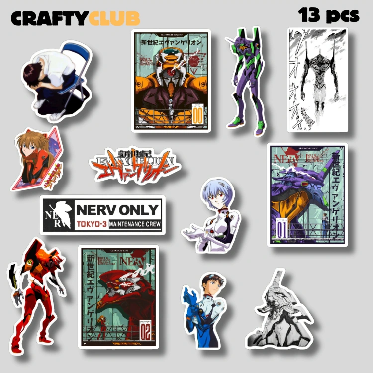 Evangelion Sticker Vinyl WaterProof- Untuk  Laptop,Helm,Tumblr