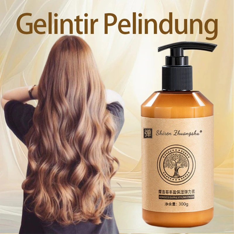 Cream keriting rambut Maroko 300G Krim Pengeriting Elastis Melembabkan dan Menata Rambut curl cream