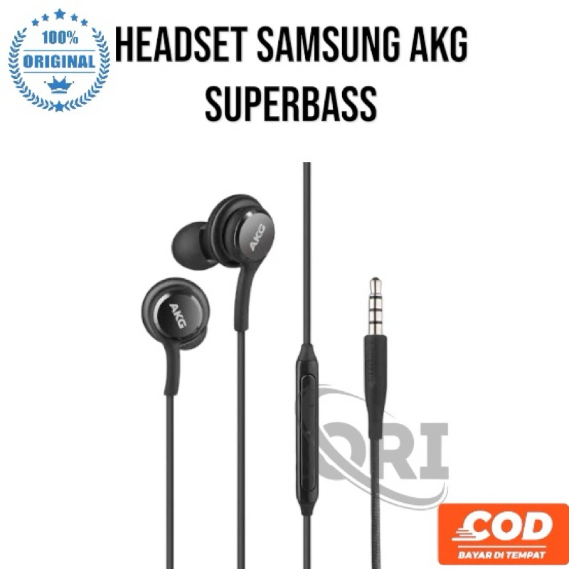 HEADSET EARPHONES SAMSUNG AKG JACK 3,5MM  SUPERBASS JACK MIC JERNIH ORIGINAL 100%