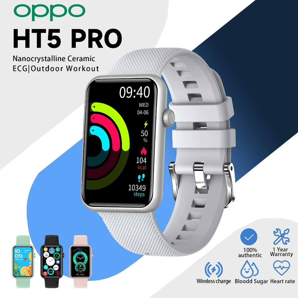 [BARU] OPPO Smartwatch HT5Pro | Smartband | Comfortable All-Day Wearing | Advanced Sleep Health Management | Up to Two-Week Battery Life | Smartwatch-like Display | Jam Tangan Pria Wanita