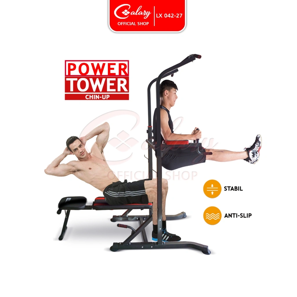 CALARY Power Tower Pull Up Bar Chin Up Hanging Olahraga Alat Fitness Gym 042-27