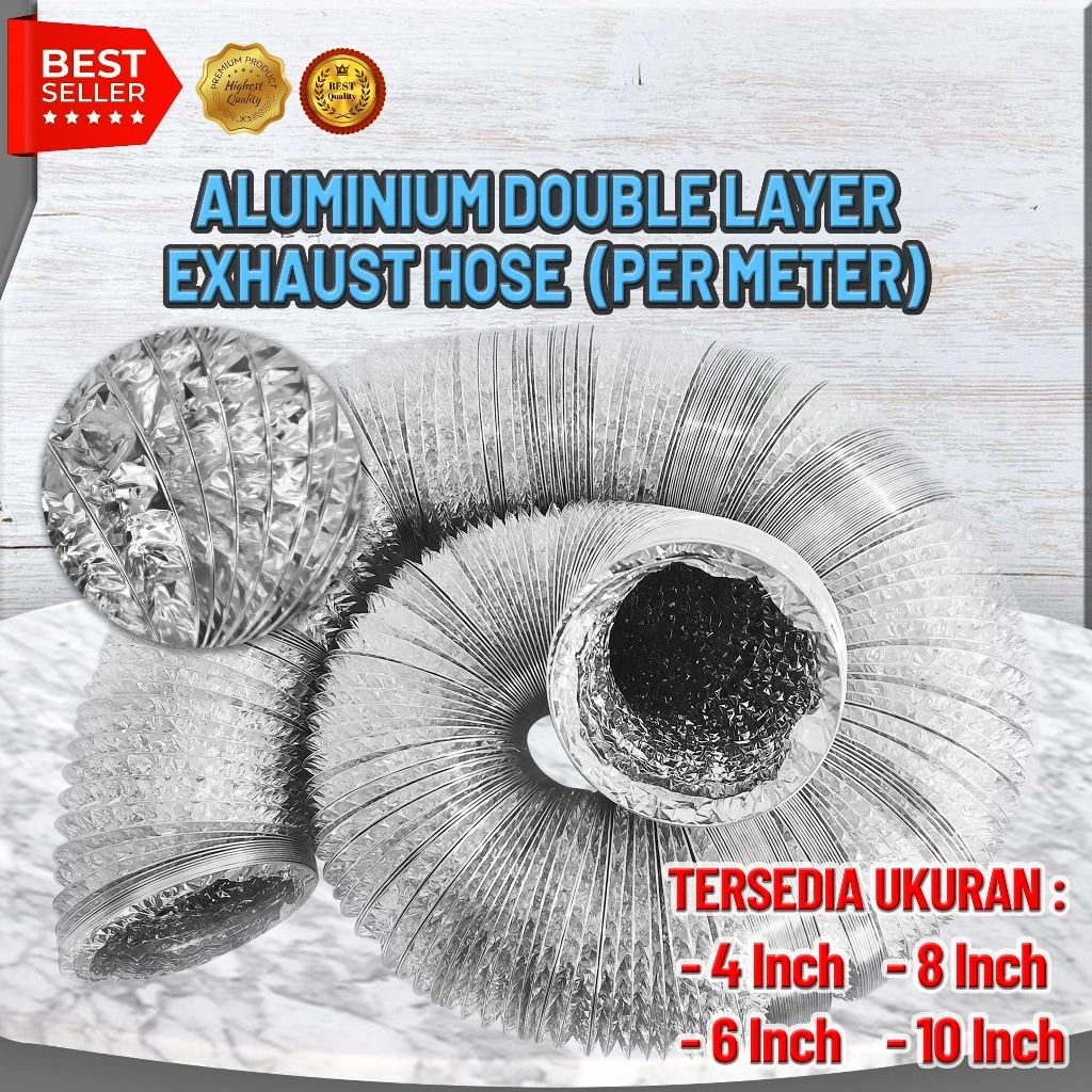 1 METER PIPA EXHAUST ALUMUNIUM DOUBLE LAYER