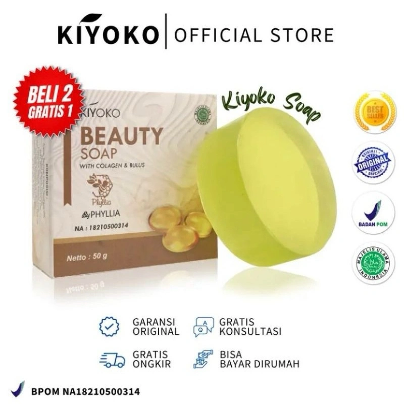 [Promo 3PCS] Sabun Kiyoko by Phyllia Beauty Soap Original 100% - Bisa Untuk Jerawat / Kusam / Flek