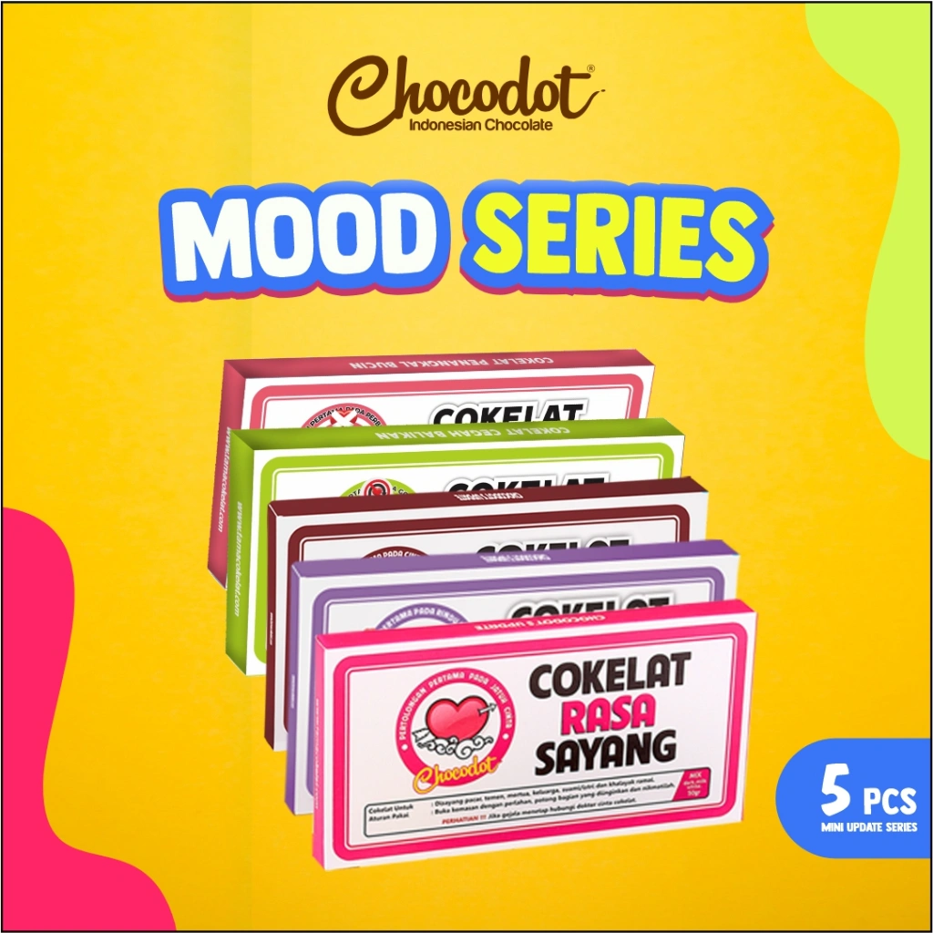 (PAKET 5 PCS) Coklat Chocodot Mood Series 50g