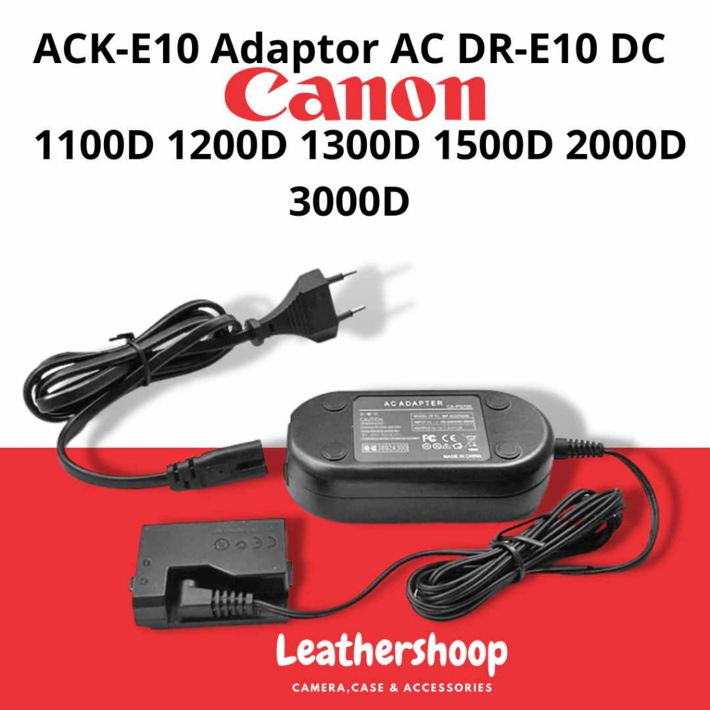 ACK-E10 Adaptor Daya AC DR-E10 DC Coupler Kit for Canon EOS 1100D 1200D 1300D 1500D 2000D 3000D