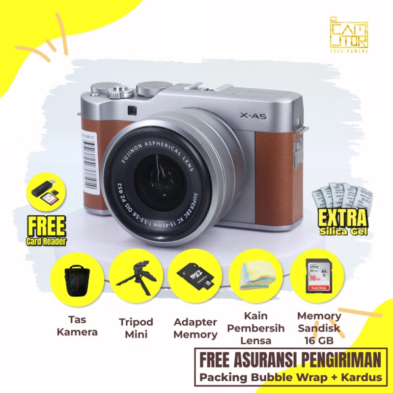 FUJIFILM XA5 KIT 15-45 MM FUJI XA5 FULLSET BANYAK BONUS