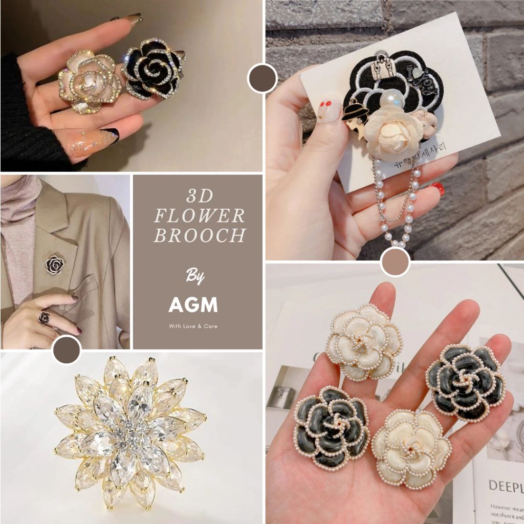 Bros Bunga 3D / Bross Hijab Kekinian / Brooch Aksesoris Baju Clips