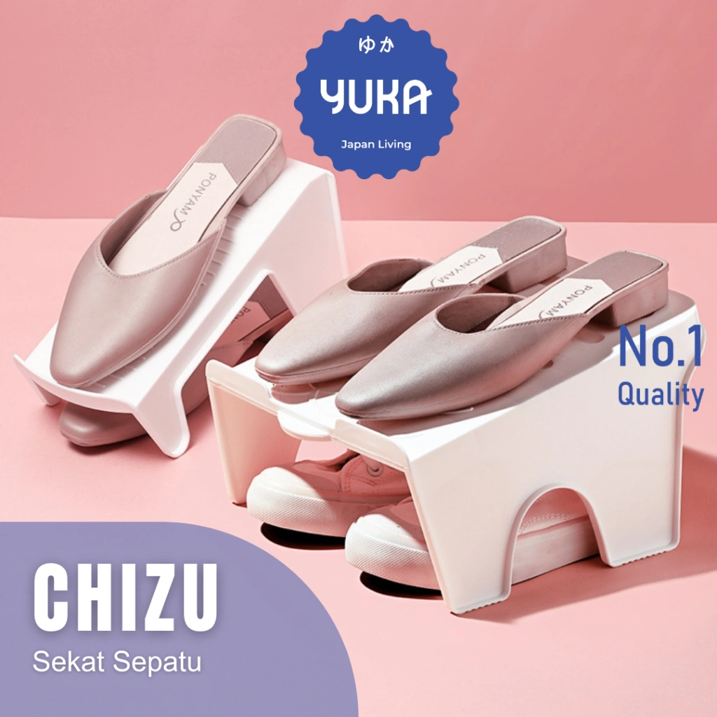 【YUKA】CHIZU Rak Tingkat Sendal Minimalis Penyimpanan Sepatu Hak Simpan Organizer Tingkat Sepatu Organiser Sendal Estetis Wadah Tingkat Sepatu Praktis