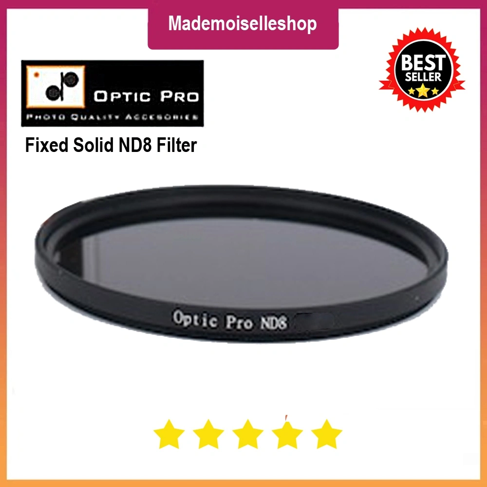 Optic Pro Filter ND 8 - Solid ND - FIxed ND - Filter Slow Shutter - Over Exposure - Foto & Video