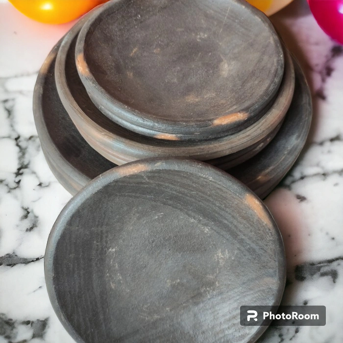 Cobek tanah liat hitam halus ukuran 20cm, 24cm, 30cm - 20cm