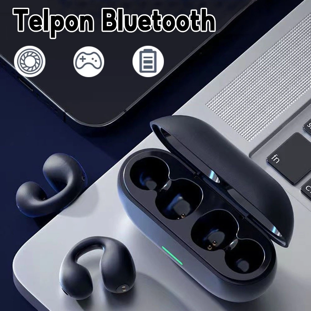 5.3 Bluetooth Konduksi Tulang Anting-Anting Headphone Nirkabel Headset Tahan Air TWS Earbud Olahraga Kait Telinga