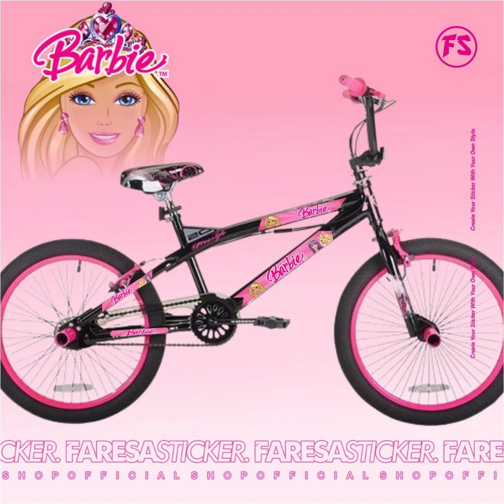 Sticker SEPEDA VARIASI | Barbie, Hello Kitty, Frozen, Little Pony, Kuromi DLL, By FARESA STICKER