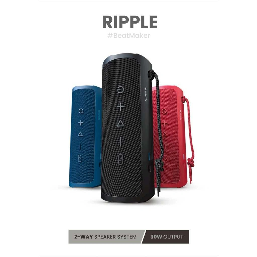 Ripple Portable Bluetooth Speaker 2-Way Speaker System Twin Mode 30W Output TWS Pair to Play IPX7