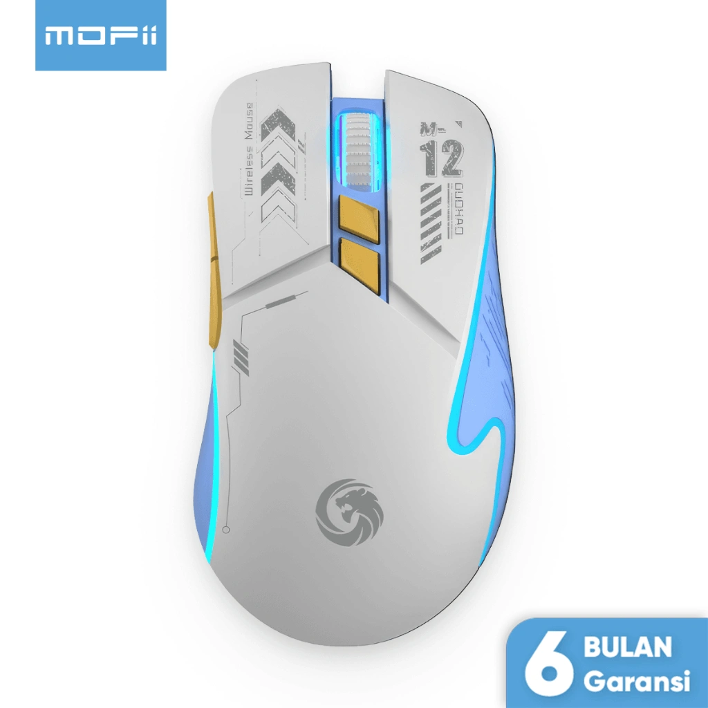 MOFii Gaming Mouse Wireless 2.4G RGB Lights Rechargeable Baterai Type-C Fast Charging M12