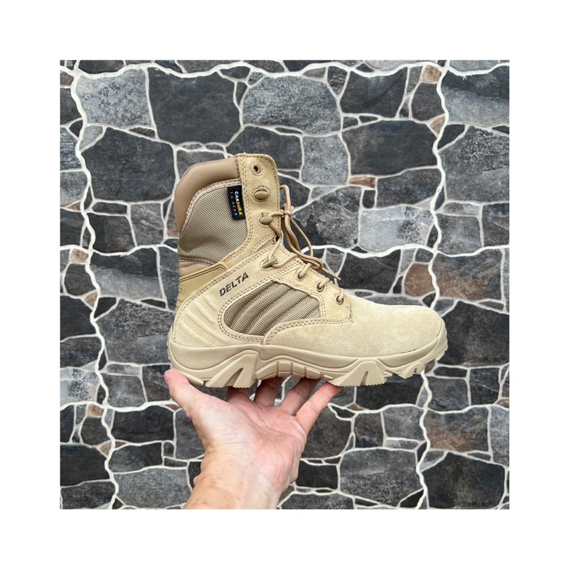 Sepatu Combat Tactical Boots PDL Delta Codura 8 - Sepatu Gunung Warna Gurun/Tan