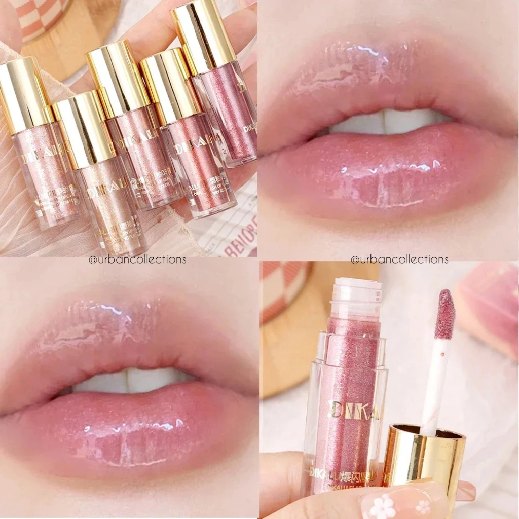 DIKALU Pearl Lipgloss Glitter Lipgloss Dikalu Lip Glaze Glitter Lip Gloss Mirror Lip Glaze Glassy Lip Plumper Korean Lip Gloss