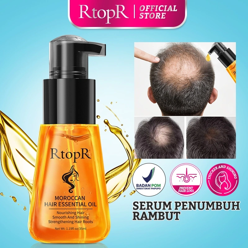 【BPOM】RtopR Maroko Mengurangi Kehilangan Rambut Produk Pertumbuhan Rambut Minyak Esensial Mudah Untuk Membawa Perawatan Rambut 35ml Keduanya Pria Dan Wanita Dapat Menggunakan Moroccan Hair Essential Oil