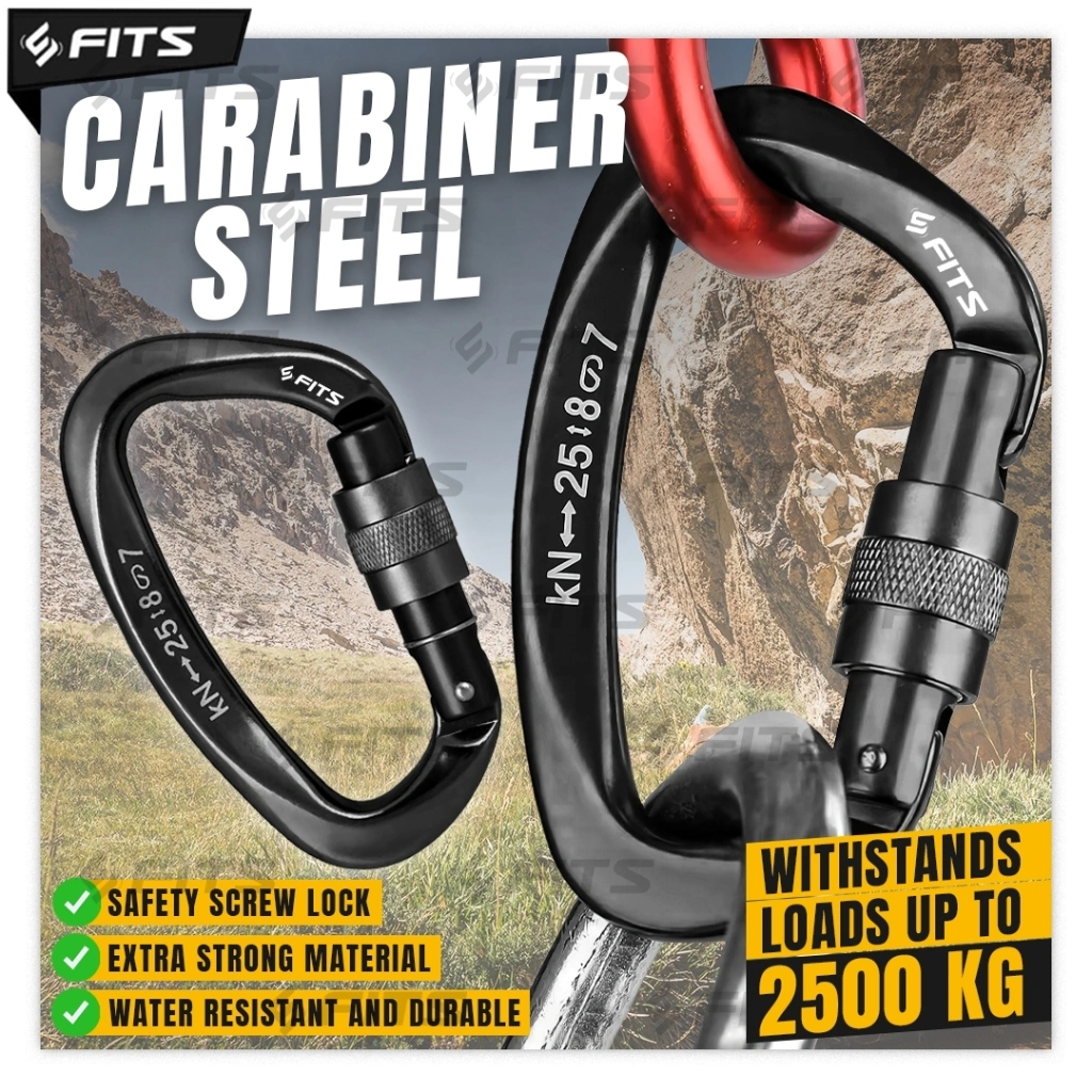 SFIDN FITS Carabiner Steel for Climbing  | Karabiner Panjat Tebing