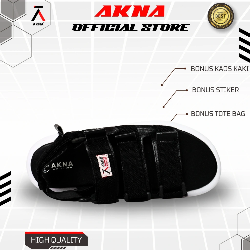 AKNA - Sandal Slop Triblack Pria Wanita