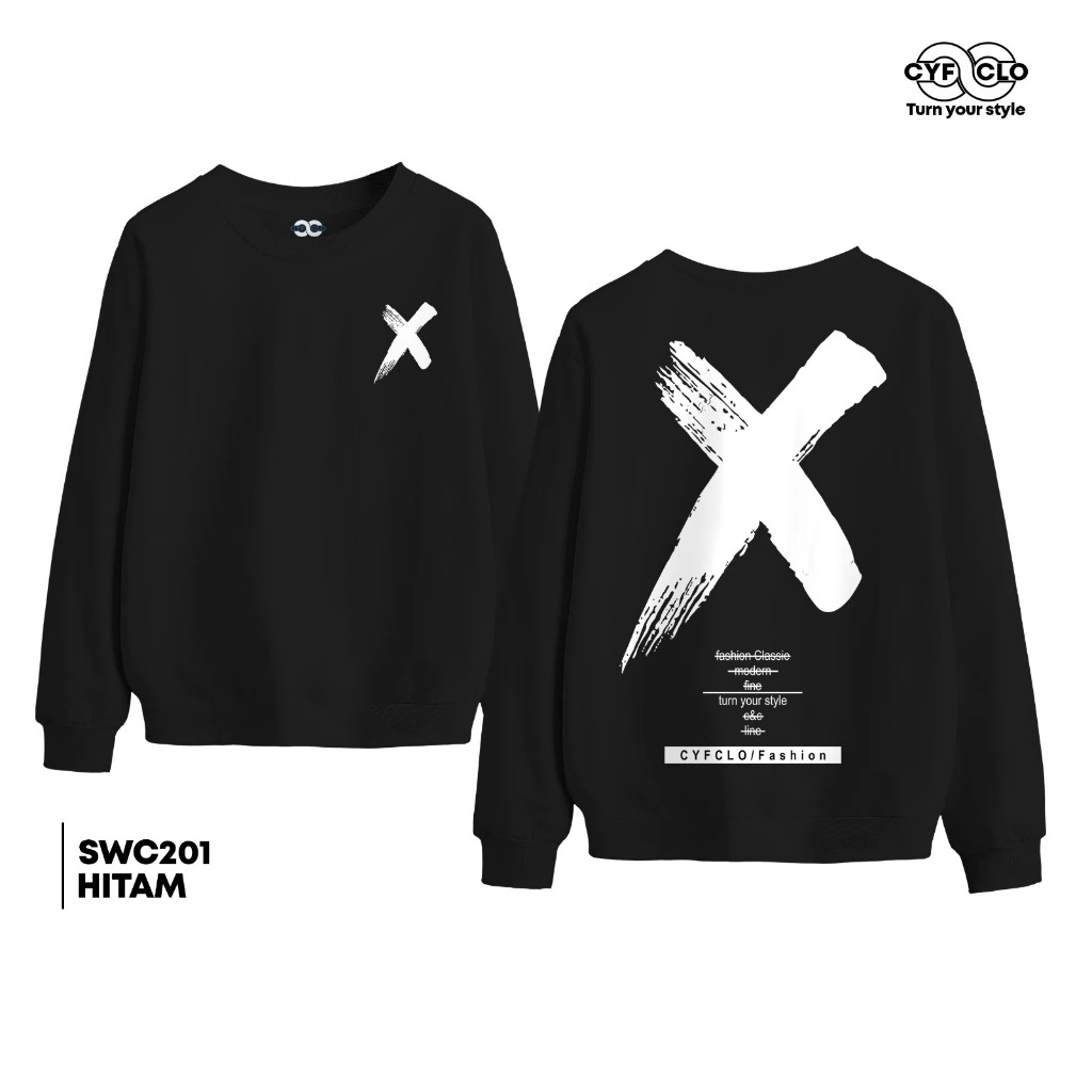Cyfclo Crewneck Jaket SWC201 - SWC202 X Bulu Putih Jumper