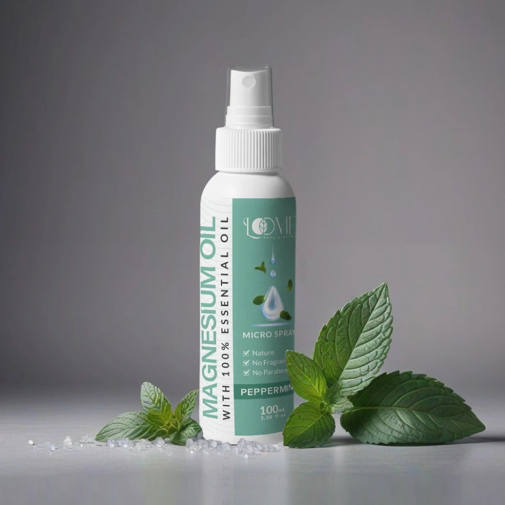 Magnesium Oil Micro Spray - with Pure Mint EO - Migraine, Nyeri Otot, Kesehatan Tulang dan Sendi