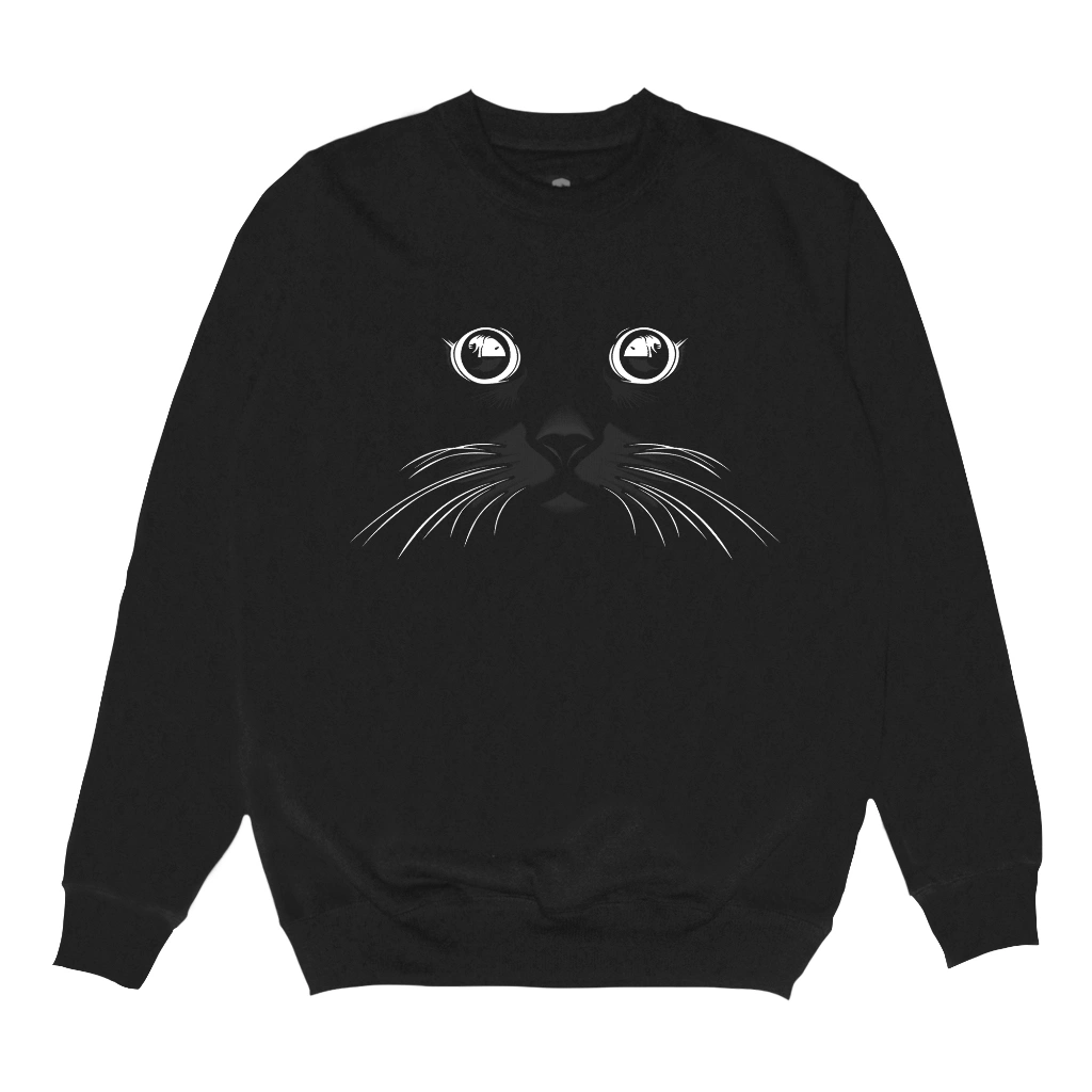 Someone Sweater Crewneck Black 020CN Eye Cat