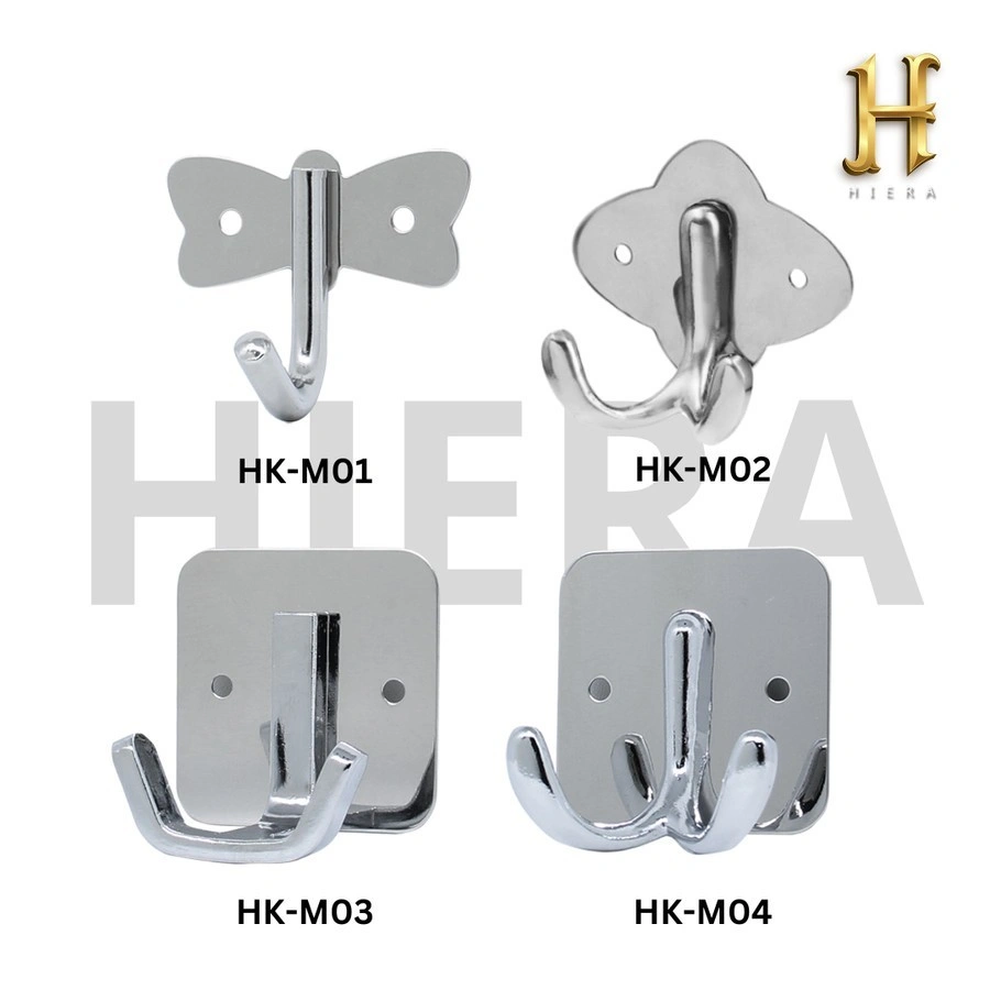 VONE Gantungan Baju Cantolan Hook Single Kamar Mandi Tembok Stainless 2 Kait