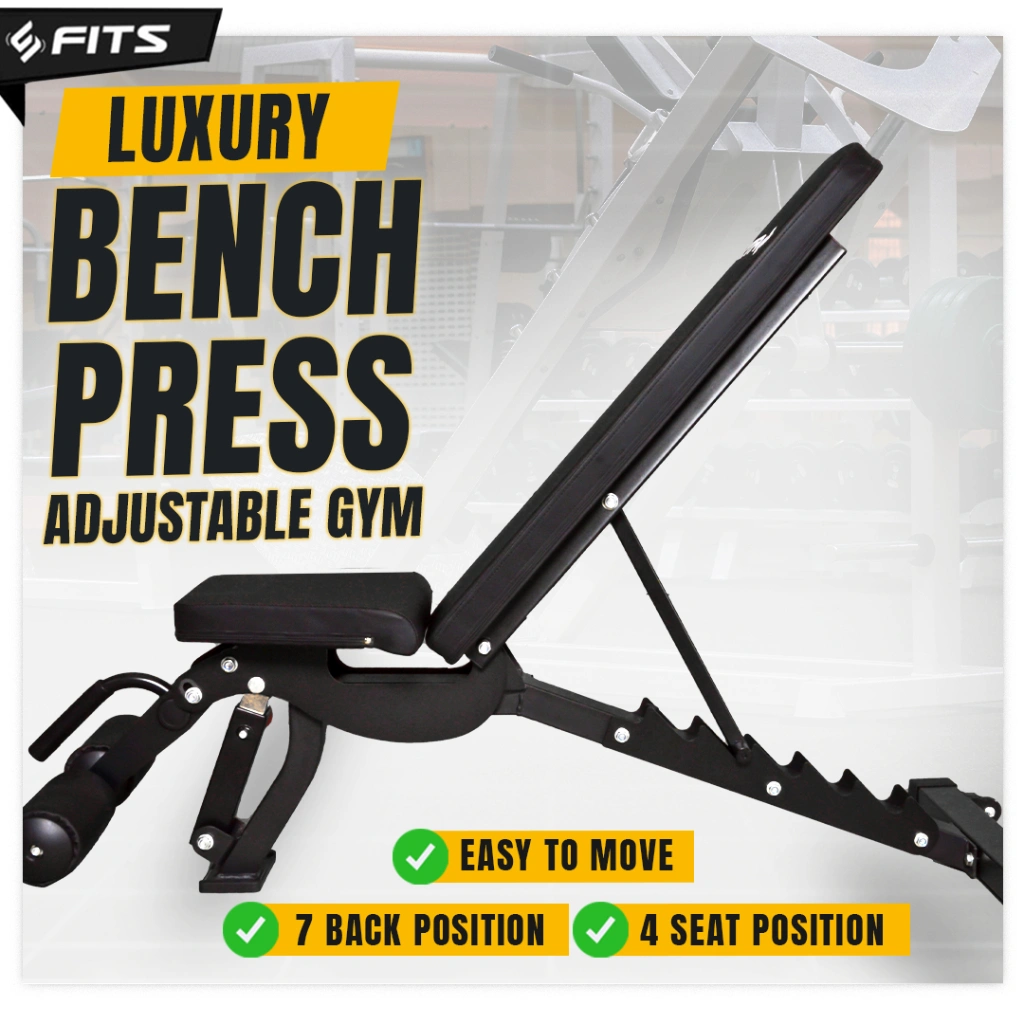 FITS Luxury Adjustable Gym Bench Kursi Fitness & Gym Bench Press