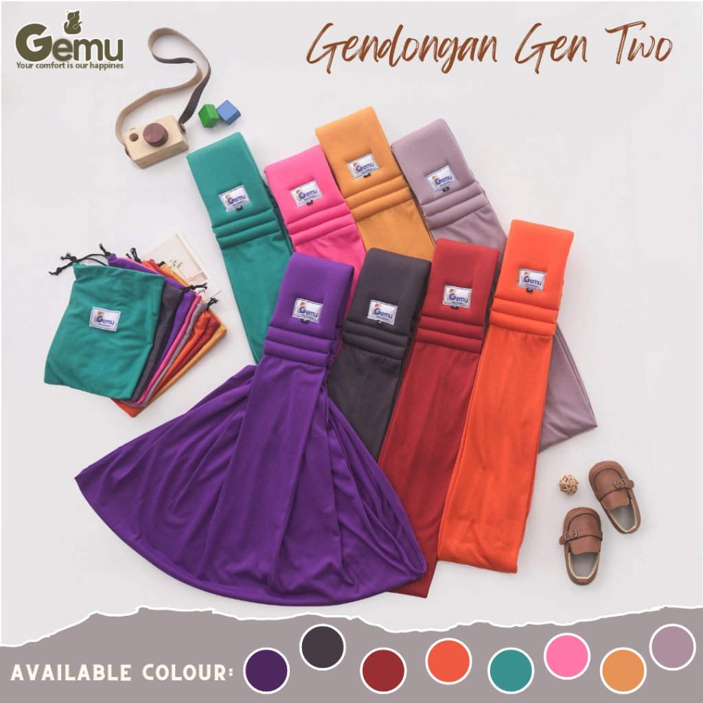 GEMU Gendongan Bayi Samping Instan Geos Busa Gen Two Premium plus Pouch Warna Baru